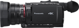 Black 4K camcorder rear with LCD screen and top control area