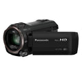 Black Full HD camcorder with 50x zoom lens and built-in WiFi, front-left view