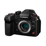 Lumix GH6 E mirrorless camera, angled front view with LUMIX logo