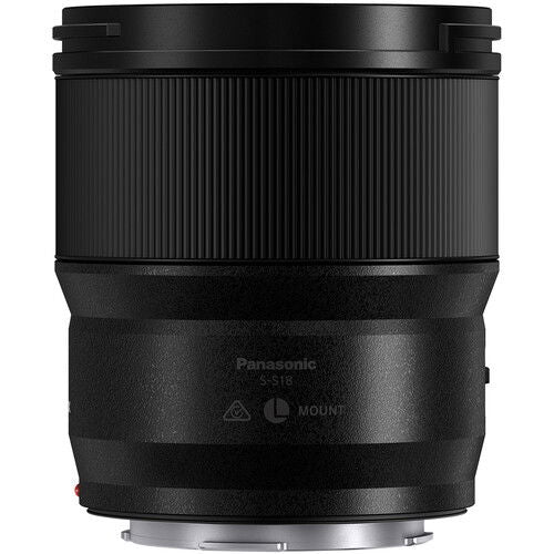 Black LUMIX 18mm f/1.8 ultra-wide lens rear with metal mount ring