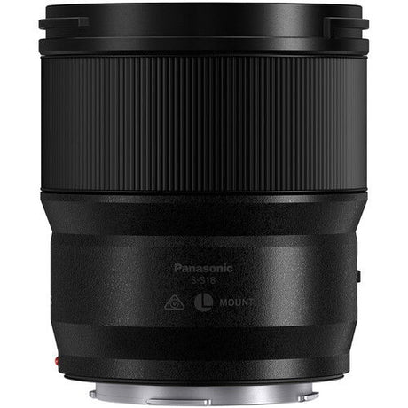 Black LUMIX 18mm f/1.8 ultra-wide lens rear with metal mount ring