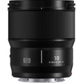 Black LUMIX 18mm f/1.8 ultra-wide lens, textured barrel and front element