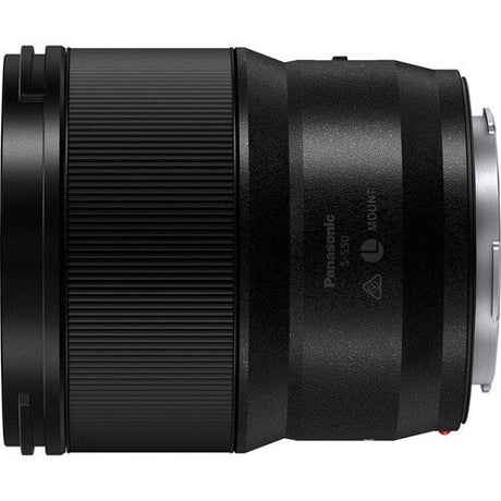 Black 50mm f/1.8 L-mount lens rear, mount contacts and branding visible