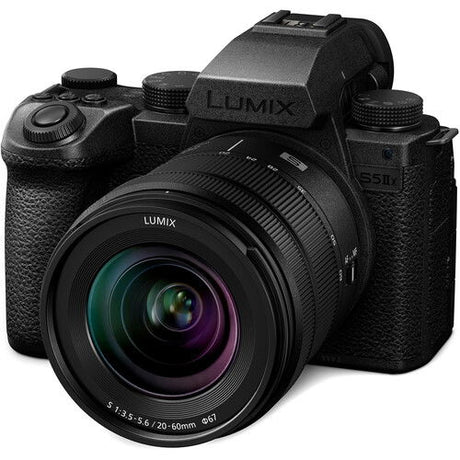 Black mirrorless camera with 20–60mm zoom lens, textured grip and top controls