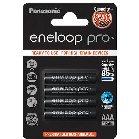 Panasonic Acumulatori Eneloop Pro AAA, 930mAh set 4 bucati - View 1