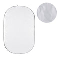 90x120cm diffusion panel, white fabric with oval shape and stitched edges
