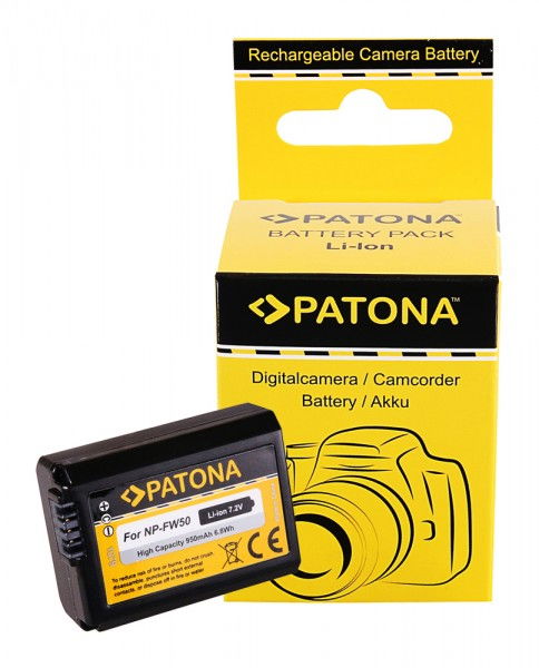 Rechargeable camera battery NP-FW50, Li-ion 7.2V, in retail blister pack