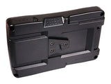 V-mount battery 95Wh rear view with connector terminals and latch, black