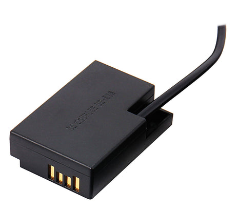 Black D-TAP input adapter connector with gold pins and attached power cable