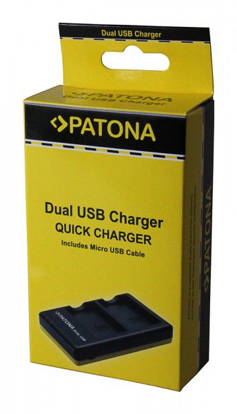Dual USB quick charger retail box with included Micro USB cable