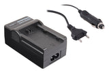 Digital camera battery charger with AC plug and side power cable