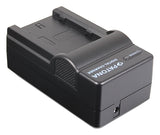 Battery charger for NP-W235 with ventilation grille and AC plug power port