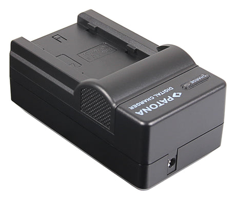 Battery charger for NP-W235 with ventilation grille and AC plug power port