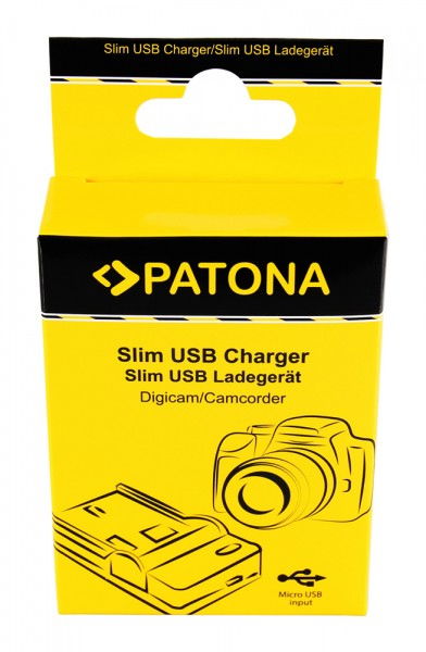 Ambalaj încărcător slim USB PATONA pentru baterii, micro-USB inclus