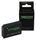 LP-E17 rechargeable Li-ion battery pack box, black with green PATONA branding