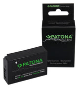 LP-E17 rechargeable Li-ion battery pack box, black with green PATONA branding