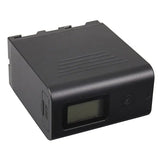 Black power battery with rectangular LCD window and indicator icon