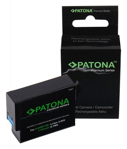 Rechargeable Li-ion battery pack for GoPro AHDBT-901, 3.85V 1730mAh, in box