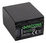 NP-FV100 Li-ion battery pack label showing 7.4V, 3090mAh, 22.9Wh
