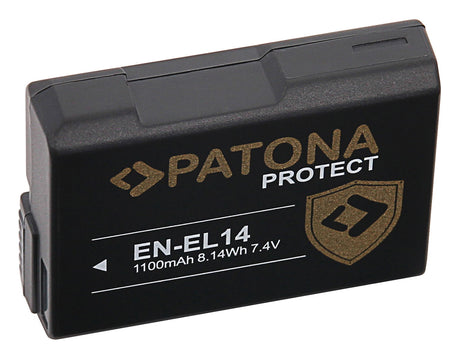 EN-EL14 rechargeable battery front with PATONA PROTECT logo and EN-EL14 label