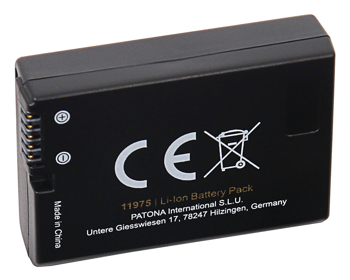 EN-EL14 lithium-ion battery back with CE and crossed-bin icons and address text
