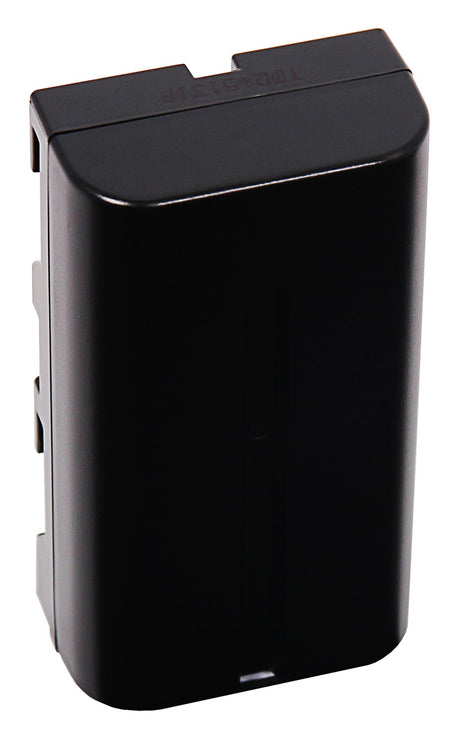 Rechargeable battery pack angled view, black protective casing