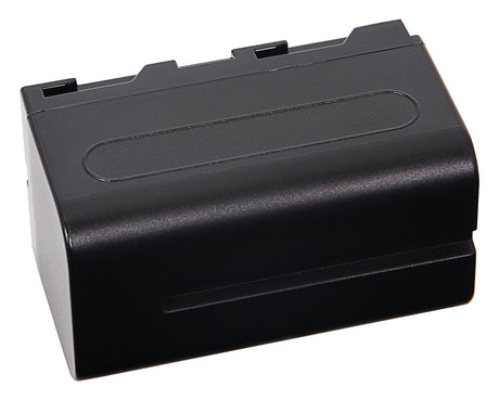 NP-F750 rechargeable battery, smooth black casing with oval top grip