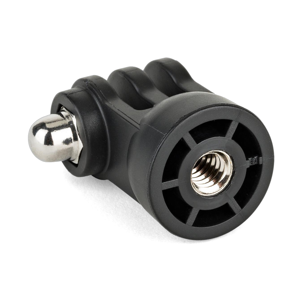 Suport trepied GoPro cu filet metalic și prindere cu trei lobi, negru