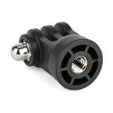 Suport trepied GoPro cu filet metalic și prindere cu trei lobi, negru
