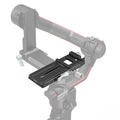 DJI RS/Ronin camera focus rod mount plate with measurement scale on gimbal