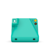 Mint instant camera back with viewfinder frame and power/settings buttons