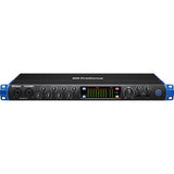 Studio 1824c audio interface front panel with multi-knob controls and screen meter
