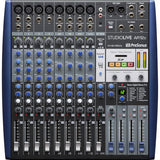AR12c 14-channel hybrid mixer front panel: knobs and faders