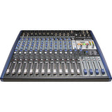 Mixer StudioLive AR16c cu 18 canale, vedere de sus cu faderuri și comenzi