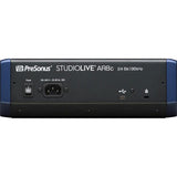 StudioLive AR8c mixer, panou spate cu alimentare și mufe audio/ieșiri