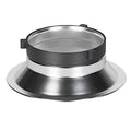 Beauty dish Bowens adaptor ring with black mount and silver metal base