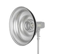 Wave 42cm beauty dish reflector with front mount ring, silver finish