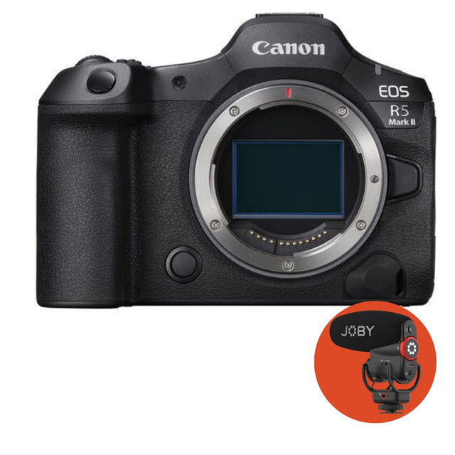 Aparat foto mirrorless Canon EOS R5 Mark II body negru, cu montură obiectiv.