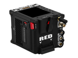 Komodo-X camera angled view with side controls and cable connectors on black body