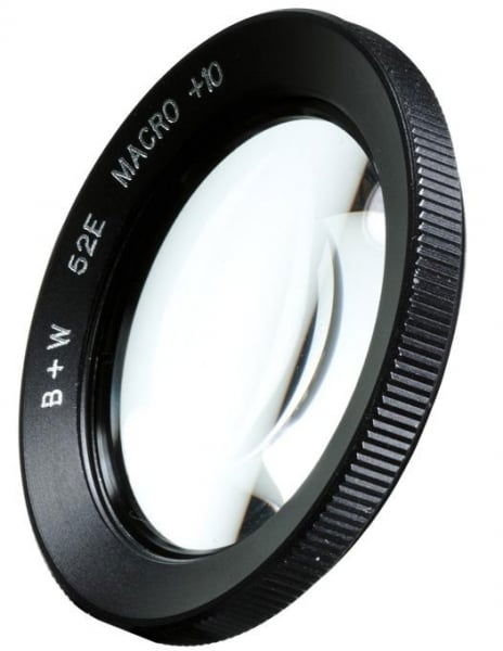 Macro filter lens with ridged outer grip ring, round 77 mm size