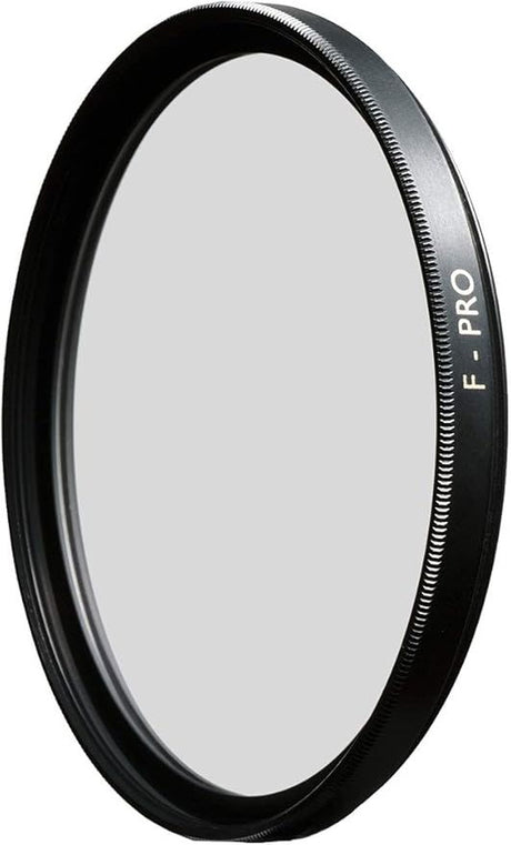 Black 58mm UV filter ring with ridged edge and “F-PRO” marking