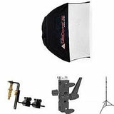 Softbox lighting kit: black reflector, white diffuser, mounting bracket and accessories