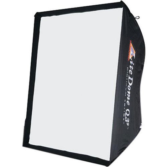 Black Lightdome softbox with white front diffuser panel and hinged frame