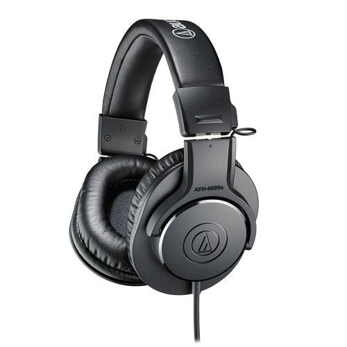 Căști audio negre cu cupă rotundă și cablu