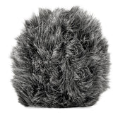 Gray furry windscreen for a video microphone, textured foam cover