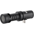 Directional USB-C video microphone with dual side grille heads, black body