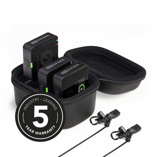 Sistem microfon wireless dual Rode Wireless Pro cu husa si emitatoare, cabluri incluse