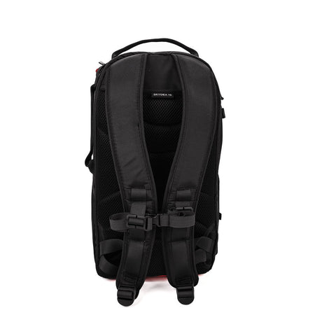 Black Skydex 10 camera backpack back padding with shoulder straps and suspension straps