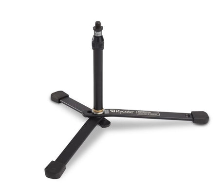 Black mini tripod stand base with 3/8 mounting post and center joint