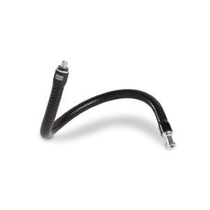 Flexible mic arm with 3/8 in thread, black corrugated hose and metal connectors
